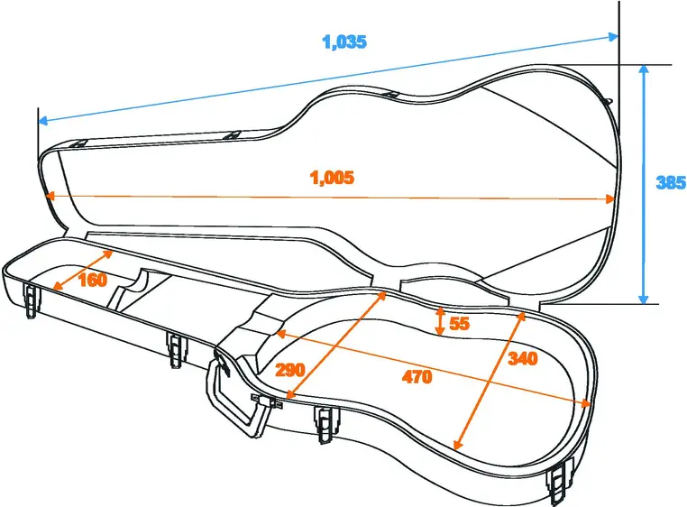 DIMAVERY ABS Case for electric-guitar 